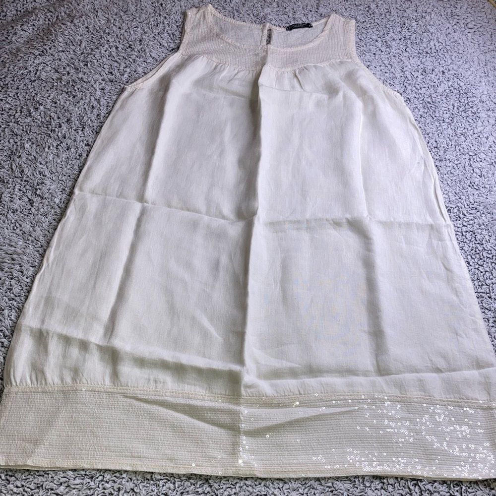 Lungo L’Arno S Linen Sequined Border Dress